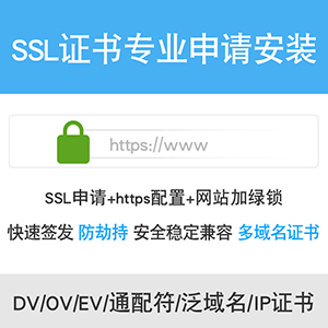 SSL证书申请续费安装 https配置通配符防劫持 多域名服务器ip证书